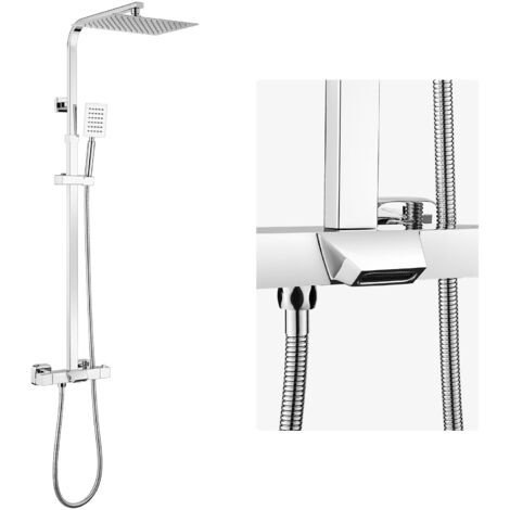 Sistema doccia termostatico a 3 funzioni, doccia a pioggia con rubinetteria, soffione doccia, set doccia, set doccia, soffione doccia, doccetta, asta doccia per bagno/vasca