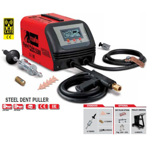 SISTEMA ELETTRONICO PER LA RIPARAZIONE LAMIERE DIGITAL PULLER 5500 400V cod. 828119 TELWIN