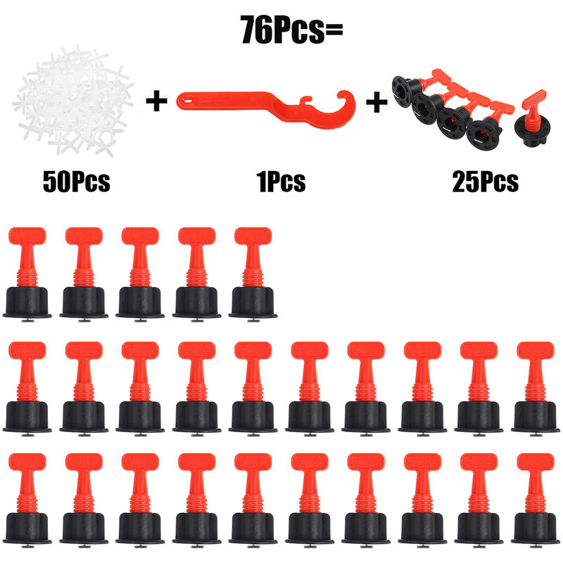 

Sistema espaciador de nivelación de baldosas de 76 piezas para nivelador de paredes de baldosas de piso