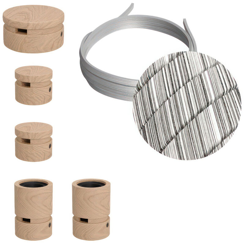Image of Creative Cables - Sistema Filé Wiggle Kit - con cavo di 3 m per catenaria e 5 componenti in legno per interni ECC37 - ECC37