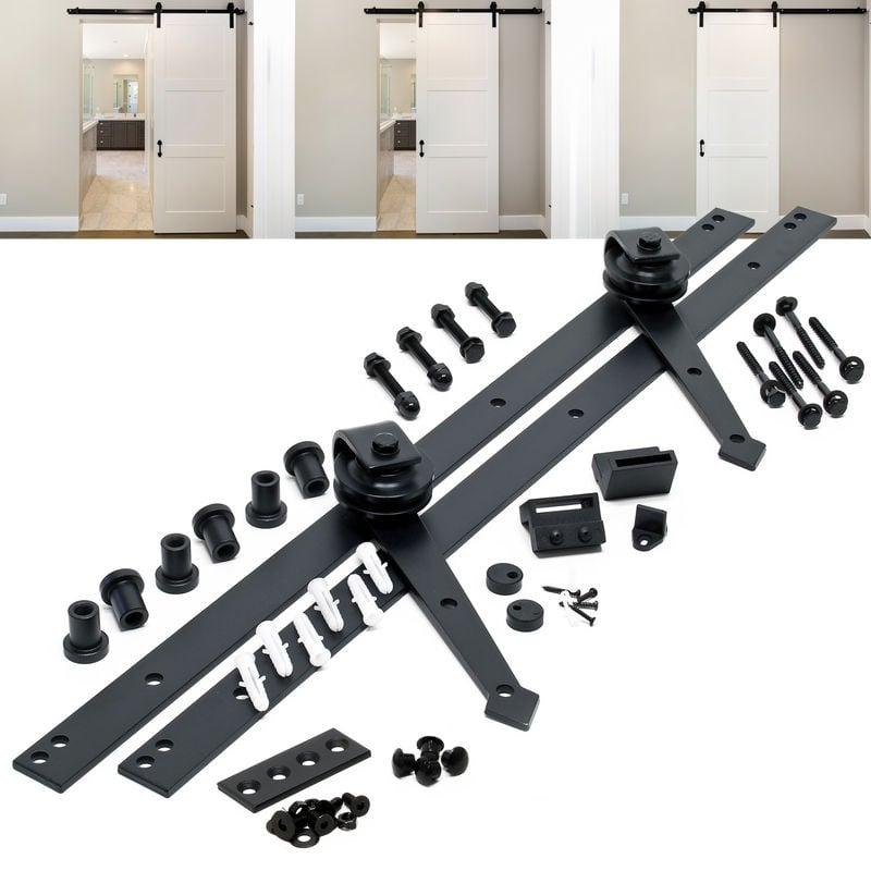 

Sistema herrajes para puerta corredera 244cm 8ft max. 150kg Riel para puerta deslizante Decoración