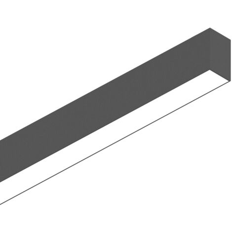 Sistema Lineare Biemissione Fluo Alluminio Nero 2 Luci Led 27+13W 4000K