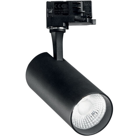 Sistema Lineare Componibile Proiettore Cilindrico Led 25W Cri90 3000K Nero Serie Fox