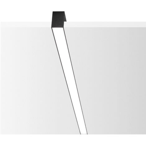 Sistema Lineare Fluo Wide Alluminio Nero Led 27W 3000K Luce Calda L.120,5Cm