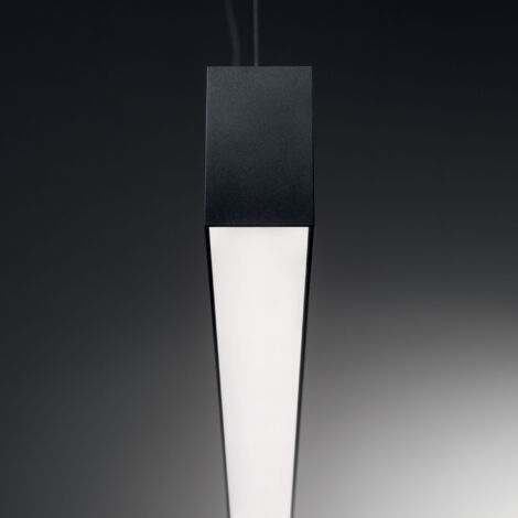 Sistema Lineare Fluo Wide Alluminio Nero Led 36W 3000K Luce Calda L.180,5Cm