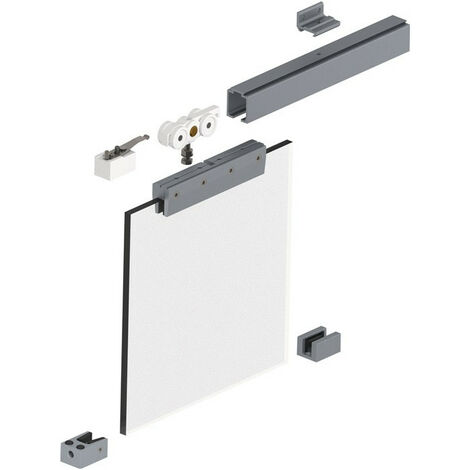 Sistema scorrevole 140 2100mm EV1 anodizzato.GLT ESG 8/10mm completo.910-1100mm Wm.HELM