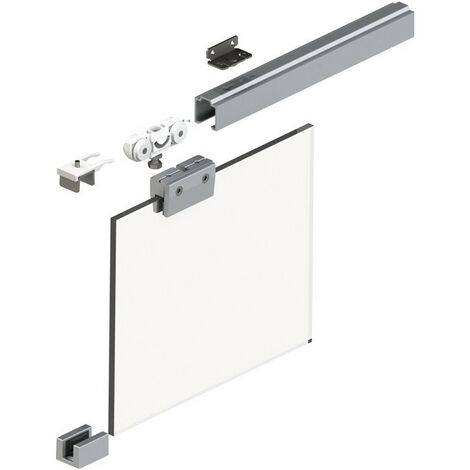 Sistema scorrevole 73 50kg 2100mm EV1 anodizzato.GLT 8mm completo.910 -1100mm Wm.HELM