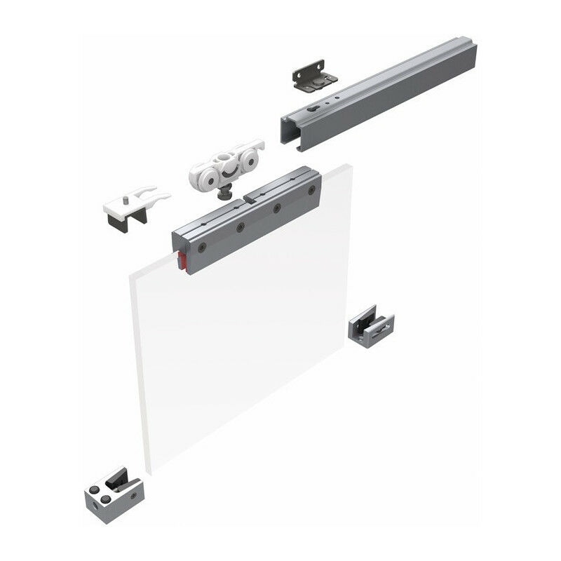 Sistema scorrevole 73 80kg 2100mm Effetto inox GLT...