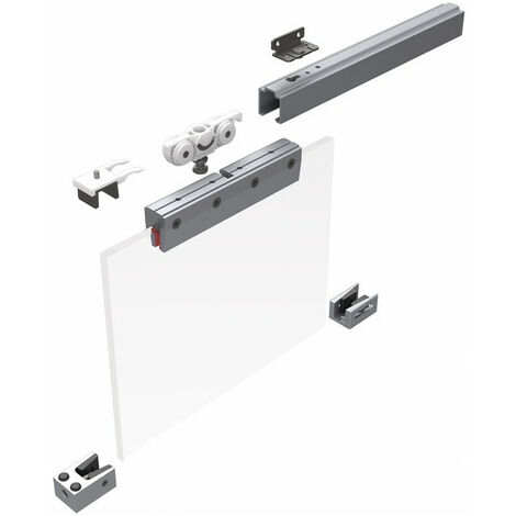 Sistema scorrevole 73 80kg 2500mm EV1 anodizzato 8/10mm GLT completo.