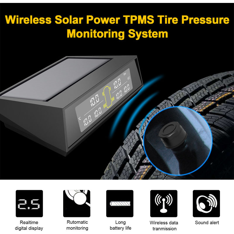 

Sistema solar de monitoreo de presion de neumaticos TPMS, 0-130PSI