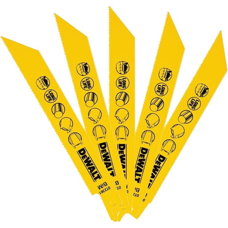 Image of Dewalt - DT2361-QZ Lama Sega Diritta bim 152 mm 14TPI Metallo 5 Pezzi cod013