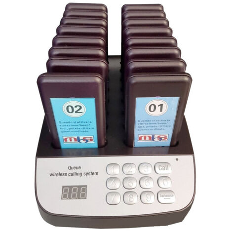 Sistema Wireless per la Gestione delle File nella Ristorazione 16 Ricevitori MBS-CQ1