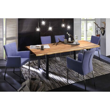 SIT 07107-33 Esstisch Baumkante massiv Akazie natur 120 x 80 schwarz