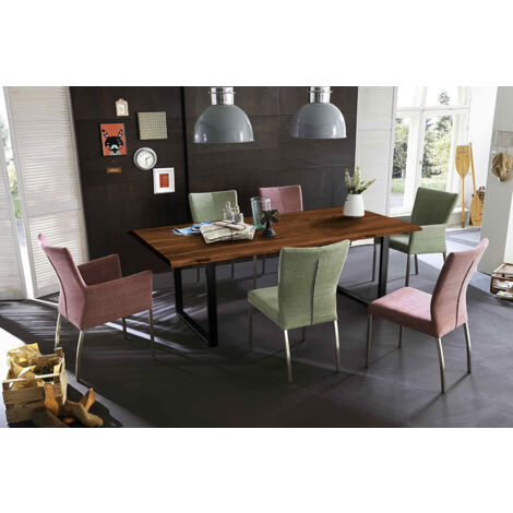 SIT 07189-99-Z Esstisch Baumkante massiv Akazie nussbaum 160 x 85 schwarz