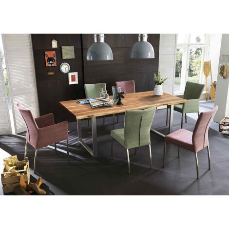 SIT 07199-85-Z Esstisch Baumkante massiv Akazie natur 180 x 90 silber