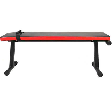 main image of "Sit Up Bench Folding Fitness Flat Weight Lifting Bench 110*25*44cm red"