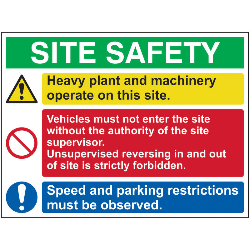 Spectrum - Site Safety Composite' Sign, 3mm Foamex Board, 800mm x 600mm