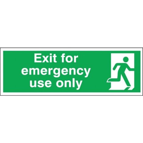 SITESAFE Emergency Use Only Vinyl Sign - 600 x 75mm