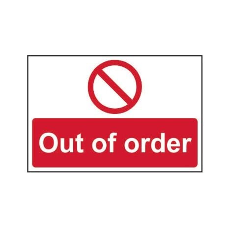 Sitesafe Out of Order Rigid PVC Sign - 300 x 200mm