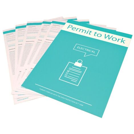 Sitesafe Permit to Work Book - Electrical, Pack of 10