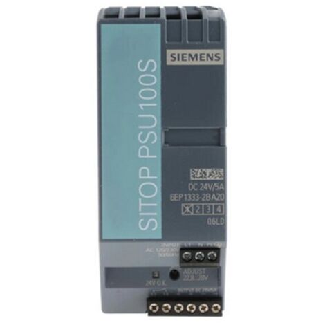 Sitop psu100s 24 v/5 input stabilized power supplier: ac 120/230 v output: dc 24 v/5 a 6ep1333-2ba20 6ep13332ba20