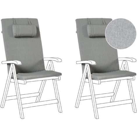 Sitzauflagen 2er Set JAVA/AMANTEA PREMIUM 50 x 70 cm Grau meliert