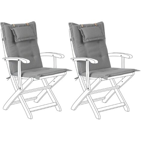 Sitzauflagen 2er Set MAUI 40 x 54 cm Grau