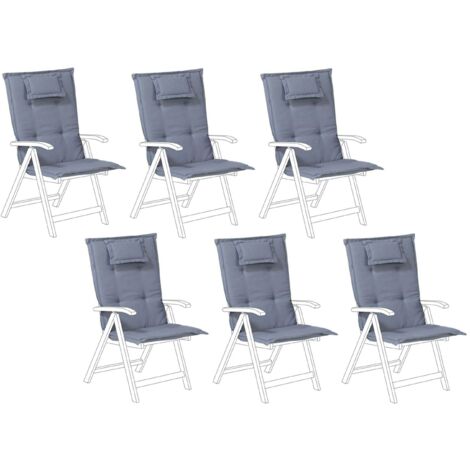 Sitzauflagen 6er Set JAVA/AMANTEA 50 x 70 cm Blau