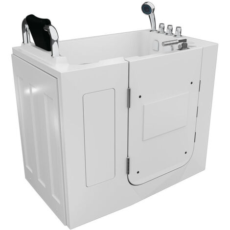 Sitzbadewanne Senioren Wanne Sitzwanne mit Tür S08-TH-B-L 110x68cm