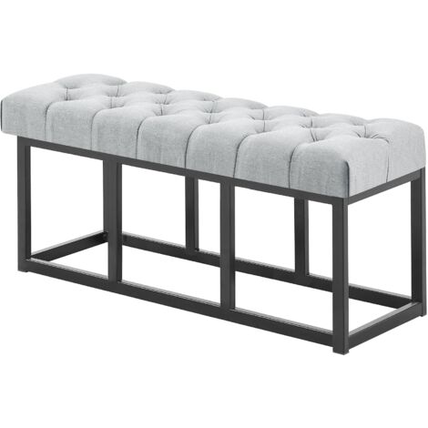 Sitzbank Amun Stoff Schwarz grau 100 cm