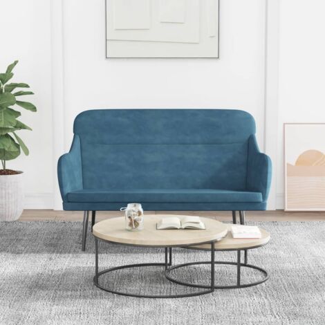 Sitzbank Blau 110x76x80 cm Samt vidaXL