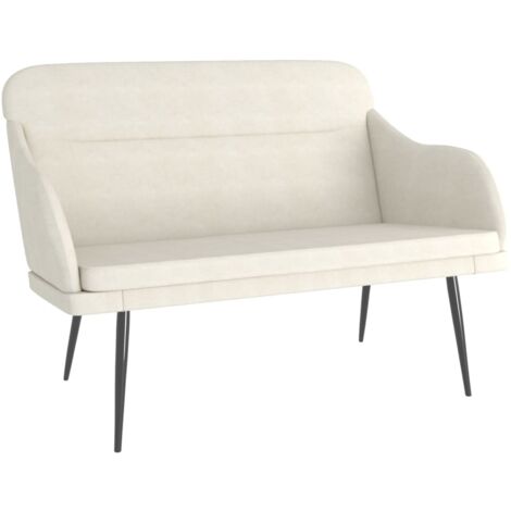 Sitzbank Creme 110x76x80 cm Samt vidaXL