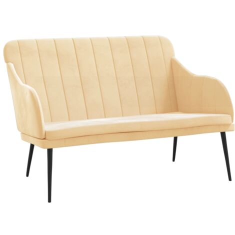 Sitzbank Creme 110x76x80 cm Samt vidaXL
