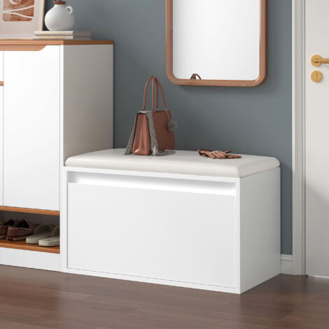 Sitzbank Degerfors 80x39x45 cm Weiß [en.casa]