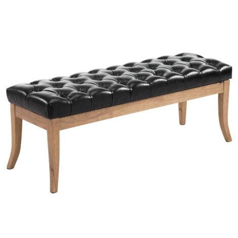 Sitzbank Ramses Kunstleder antik-hell schwarz 120 cm