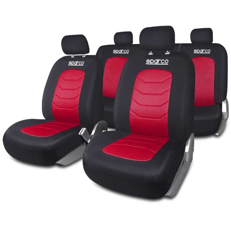 Auto Sitzbezüge - Rot/schwarz - 4er Set - Sparco