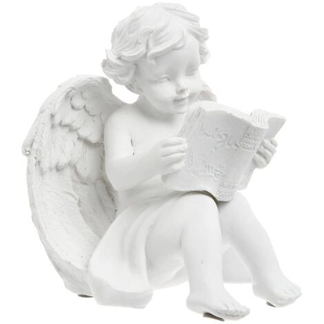 Sitzender Engel H.15,5cm Kunstharz - Model 3