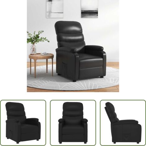 Sitzgefühl -  Relaxsessel Schwarz Kunstleder