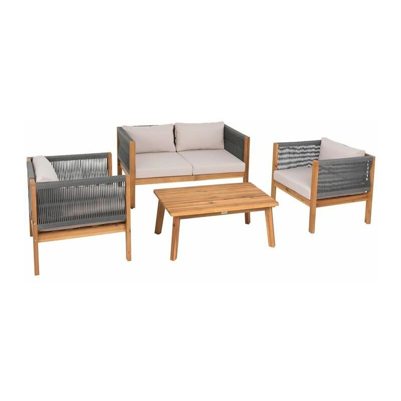 Sitzgruppe Gartenmöbel Akazie Lounge Set Sitzgarnitur Holz