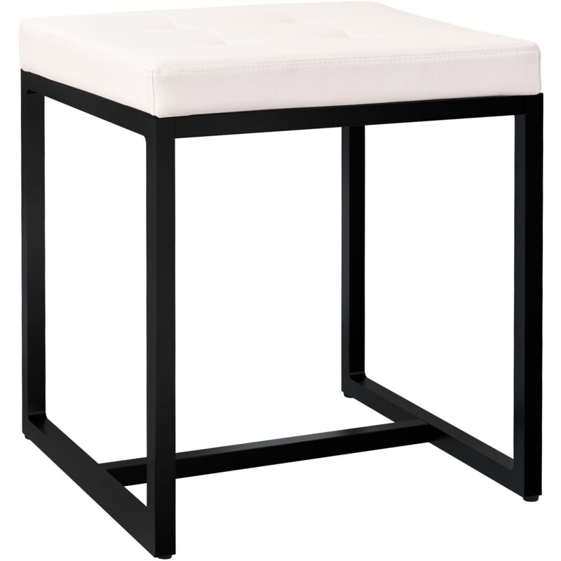 Clp - Sitzhocker Barci Mit Schwarzem Gestell Creme Kunstleder