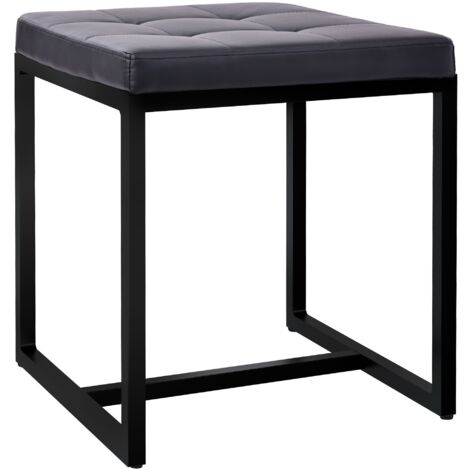 Sitzhocker Barci mit schwarzem Gestell schwarz Kunstleder