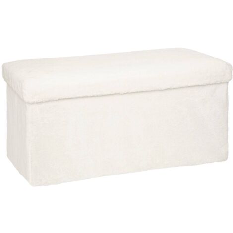 Sitzhocker mit Stauraum EZZIO, Material in Boucle-Optik, 78 x 38 x 38 cm