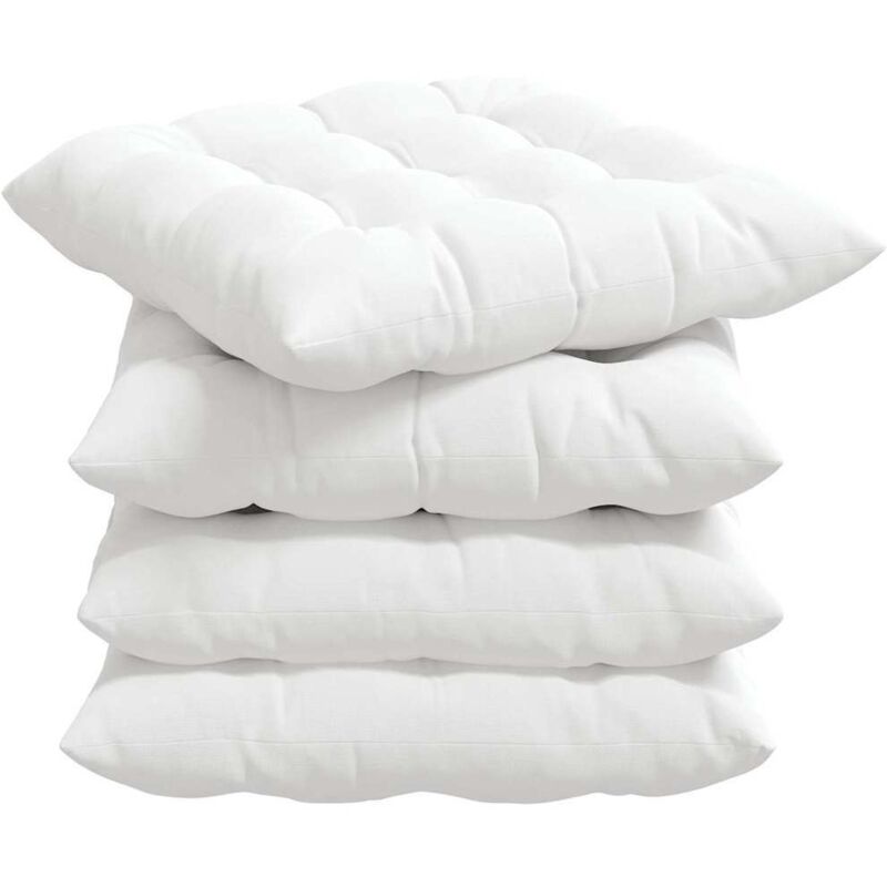 Sitzkissen 4 Pcs Weiß 40 X 40 X 6 Cm Stoff Vidaxl