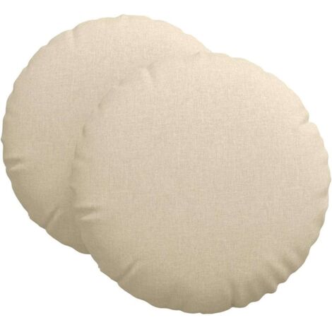 Sitzkissen 2 pcs Creme Ø80 x 29 cm Stoff vidaXL