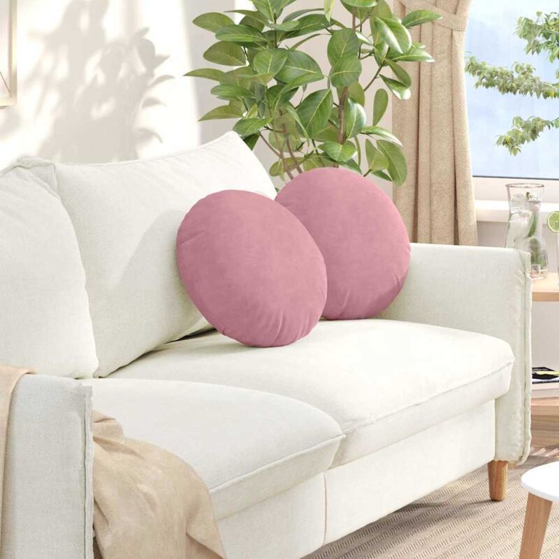 Sitzkissen 2 Stück Rosa Ø 40 X 13 Cm Samt Vidaxl