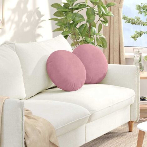 Sitzkissen 2 Stück Rosa Ø 40 x 13 cm Samt vidaXL