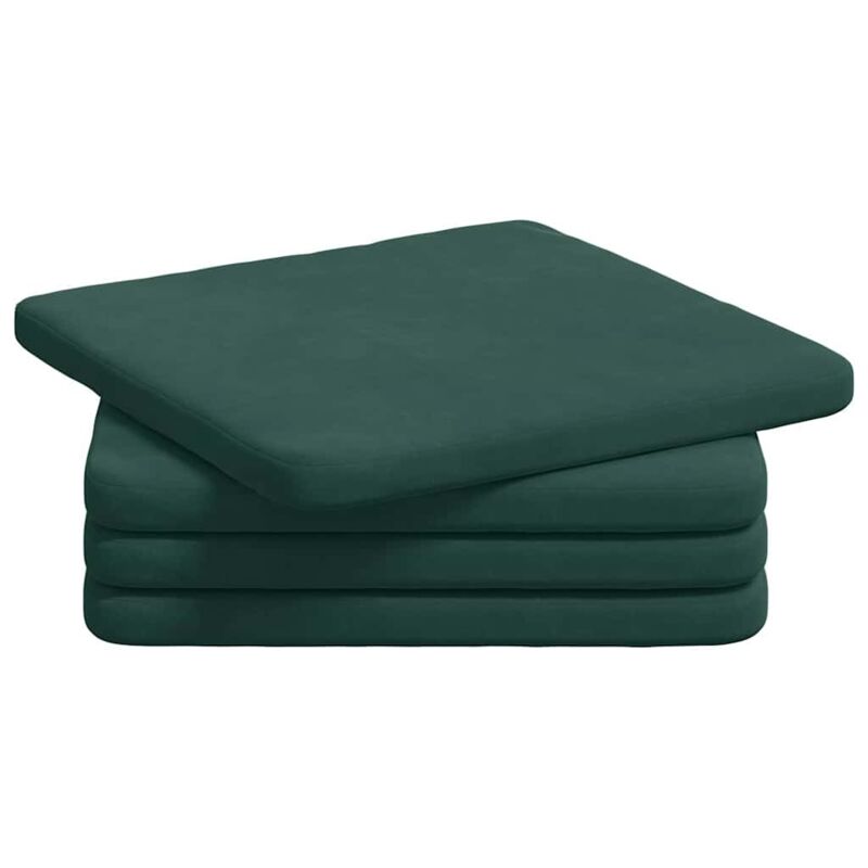 Sitzkissen 4 Pcs Dunkelgrün 40 X 40 X 3 Cm Samt Vidaxl