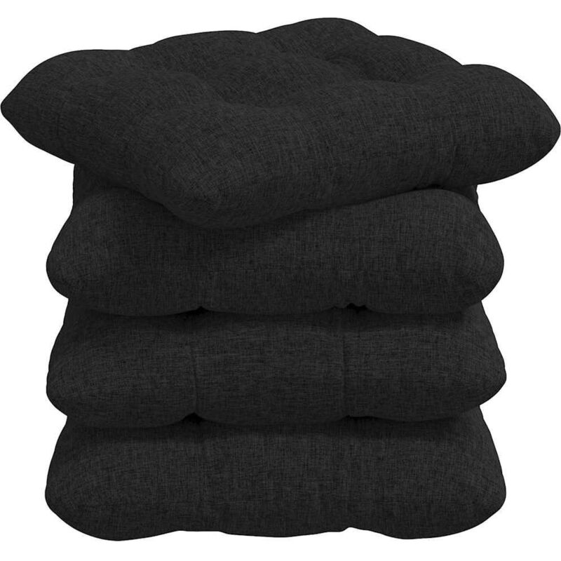Sitzkissen 4 Pcs Schwarz 45 X 45 X 12 Cm Stoff Vidaxl