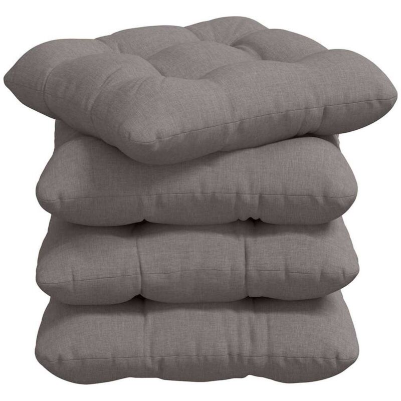 Sitzkissen 4 Pcs Taupe 40 X 40 X 12 Cm Stoff Vidaxl