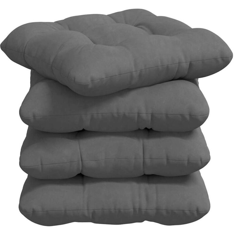 Sitzkissen 4 Pcs Dunkelgrau 40 X 40 Cm Mikrofaserstoff Vidaxl